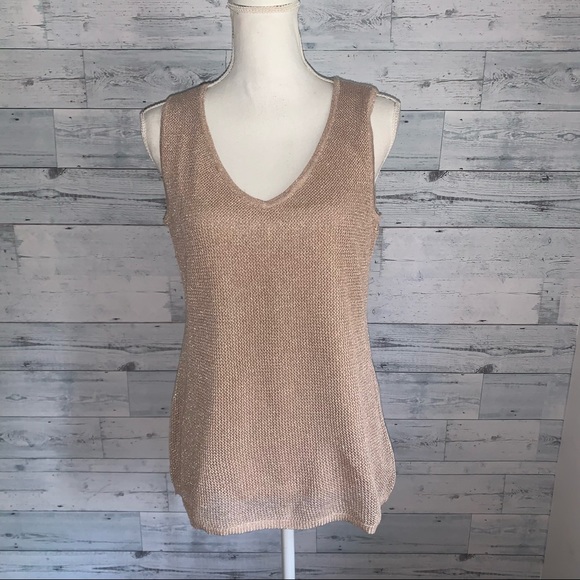 White House Black Market Tops - WHBM metallic sleeveless knit top
